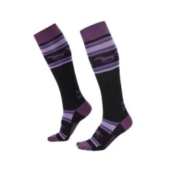 Kerrits Women's Heels Down Wool Socks - Black/Huckleberry