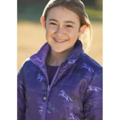 Kerrits Kids' Pony Tracks Reversible Quilted Jacket - Huckleberry Run Free/Iris -Kensington Shop 682866 800 800