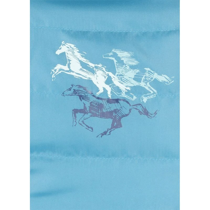 Kerrits Kids' Pony Tracks Reversible Quilted Vest - Ink Run Free/Peacock 3 Kerrits Kids' Pony Tracks Reversible Quilted Vest - Ink Run Free/Peacock - Image 3