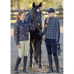 Kerrits Kids' Pony Tracks Reversible Quilted Jacket - Black Run Free/Black -Kensington Shop 683177 800 800