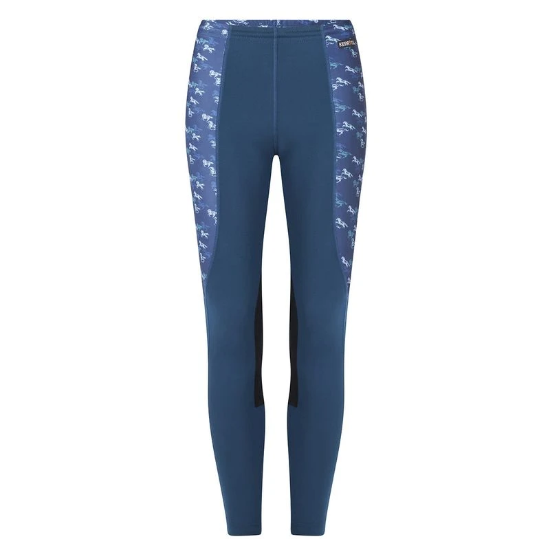 Kerrits Kids' Knee Patch Performance Tights - Lagoon/Ink Mini Run Free 1 Kerrits Kids' Knee Patch Performance Tights - Lagoon/Ink Mini Run Free