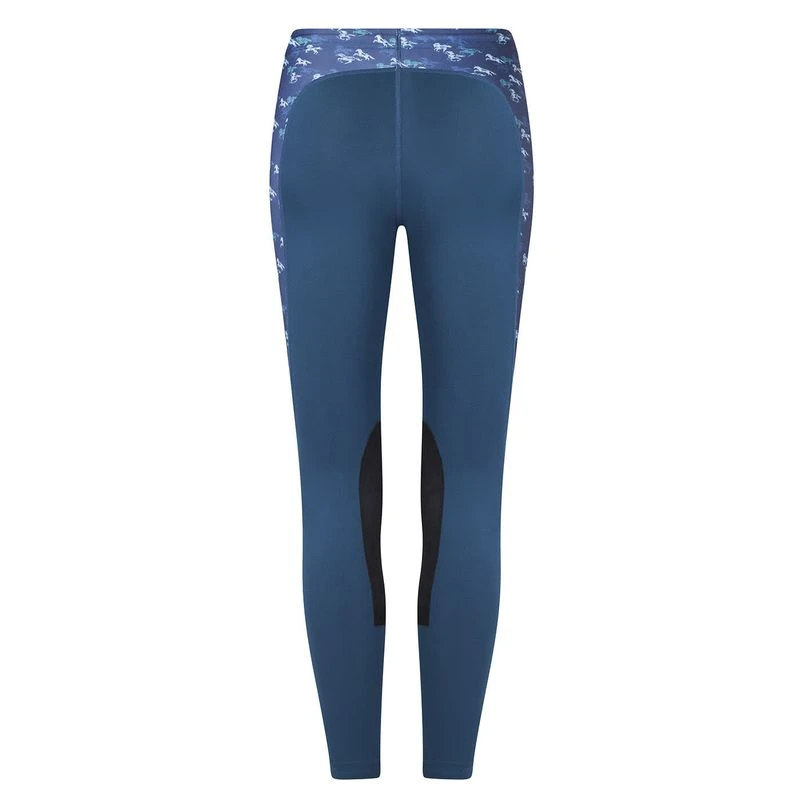 Kerrits Kids' Knee Patch Performance Tights - Lagoon/Ink Mini Run Free 2 Kerrits Kids' Knee Patch Performance Tights - Lagoon/Ink Mini Run Free - Image 2