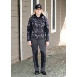 Kerrits Women's Sit Tight Wind Pro Knee Patch Bootcut Tights - Peppercorn -Kensington Shop 687021 800 800