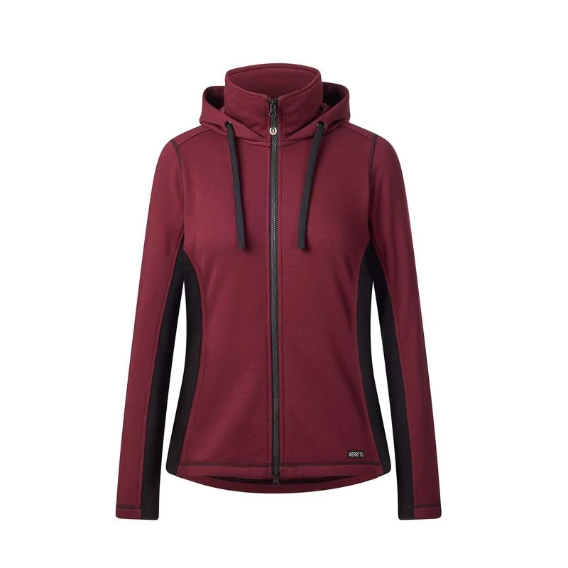 Kerrits Women's Double Take Full Zip Fleece Hoodie - Sangria 1 Kerrits Women's Double Take Full Zip Fleece Hoodie - Sangria