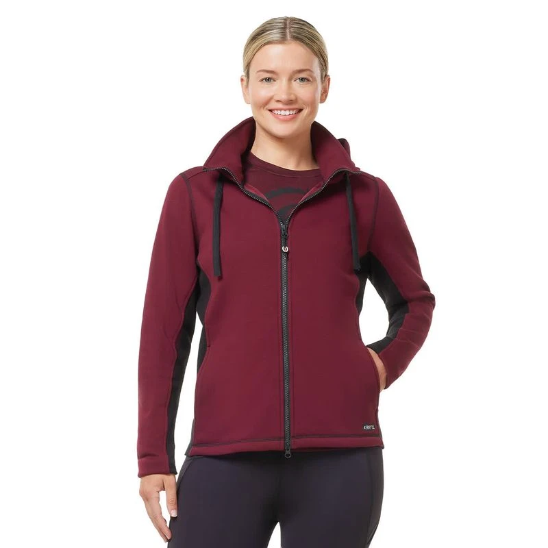 Kerrits Women's Double Take Full Zip Fleece Hoodie - Sangria 2 Kerrits Women's Double Take Full Zip Fleece Hoodie - Sangria - Image 2