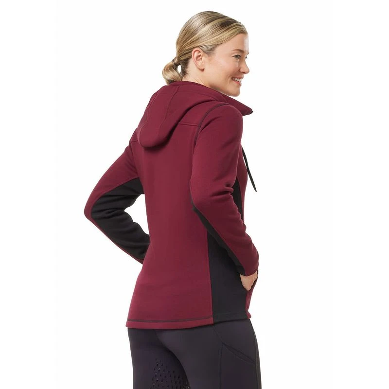 Kerrits Women's Double Take Full Zip Fleece Hoodie - Sangria 3 Kerrits Women's Double Take Full Zip Fleece Hoodie - Sangria - Image 3