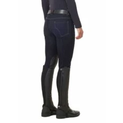 Kerrits Women's Cozy Rider Denim Knee Patch Breeches - Indigo -Kensington Shop 687227 800 800