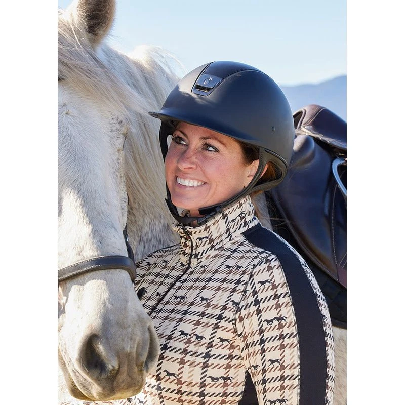 Kerrits Women's Muzzle Nuzzle Fleece Half Zip - Vanilla Plaid Pasture 3 Kerrits Women's Muzzle Nuzzle Fleece Half Zip - Vanilla Plaid Pasture - Image 3