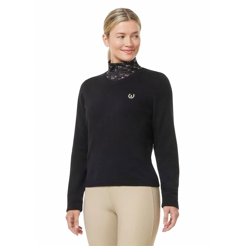 Kerrits Women's Stable Temp Merino Wool Sweater - Black 3 Kerrits Women's Stable Temp Merino Wool Sweater - Black - Image 3