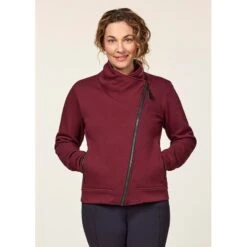 EQL Women's Wrap Front Fleece Jacket - Sangria -Kensington Shop 688301 800 800