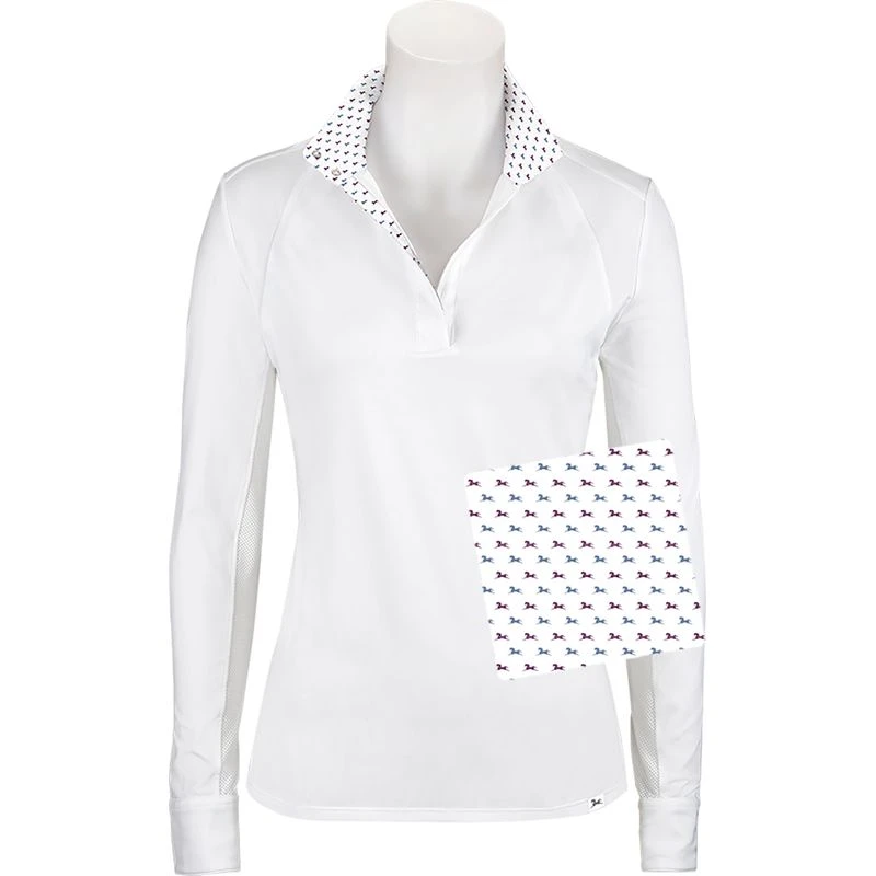 RJ Classics Women's Maddie 37.5 Show Shirt - White/Autumn Logos 1 RJ Classics Women's Maddie 37.5 Show Shirt - White/Autumn Logos