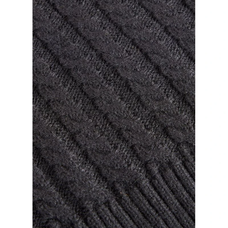 EQL Women's Brittany Cable Knit V-Neck Sweater - Black 5 EQL Women's Brittany Cable Knit V-Neck Sweater - Black - Image 5