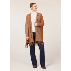 EQL Women's Bits & Fringe Cardigan - Caramel/Java -Kensington Shop 694485 800 800