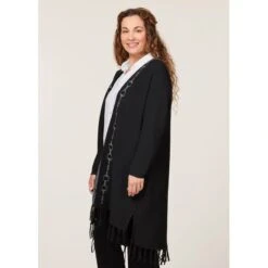 EQL Women's Bits & Fringe Cardigan - Black/Sterling -Kensington Shop 694500 800 800