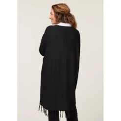 EQL Women's Bits & Fringe Cardigan - Black/Sterling -Kensington Shop 694501 800 800