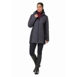 Kerrits Women's Horsey Houndstooth Insulated Parka - Peppercorn Houndstooth/Black -Kensington Shop 694519 800 800