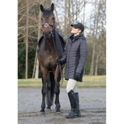 Kerrits Women's Horsey Houndstooth Insulated Parka - Peppercorn Houndstooth/Black -Kensington Shop 694520 800 800