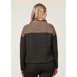 EQL Women's Funnel Neck Herringbone Sweater - Truffle -Kensington Shop 694741 800 800
