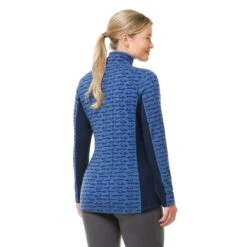 Kerrits Women's Stable Temp Merino Wool Quarter Zip Top - True Blue Wild Horses -Kensington Shop 694929 800 800