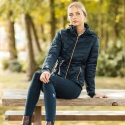 Horze Women's Shannon Light Padded Jacket - Dark Navy -Kensington Shop 695587 800 800