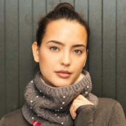 B Vertigo Women's Rosa Knitted Neck Warmer Scarf - Major Brown -Kensington Shop 697039 800 800