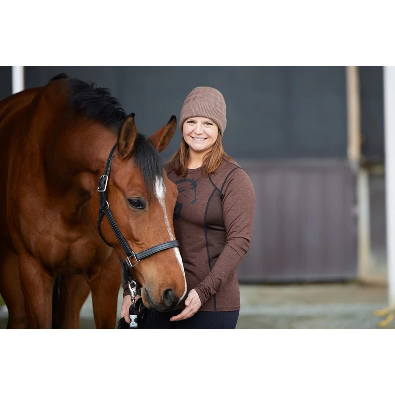 Kerrits Mane Tame Knit Hat - Latte Heather 2 Kerrits Mane Tame Knit Hat - Latte Heather - Image 2