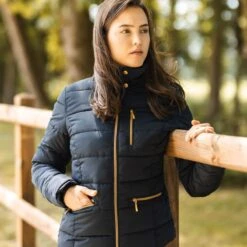 Horze Women's Kiara Padded Jacket - Dark Navy -Kensington Shop 698953 800 800