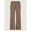 EQL Women's Chelsea Houndstooth Plaid Wide Leg Pants - Camel/Black