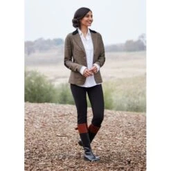 EQL Women's Chelsea Houndstooth Plaid Blazer - Camel/Black -Kensington Shop 700399 800 800