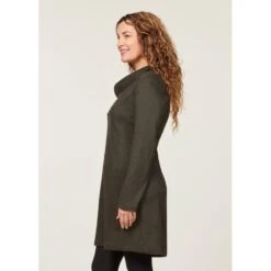 EQL Women's Textured Cowl Neck Dress - Evergreen -Kensington Shop 700543 800 800