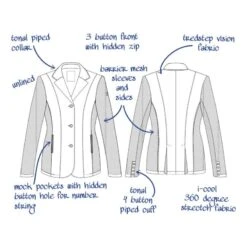 Tredstep Women's Solo Airlite Competition Coat - Black -Kensington Shop 704957 800 800