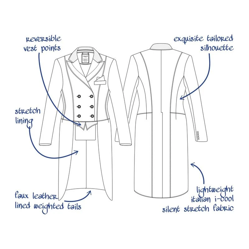 Tredstep Women's Dressage Tail Coat - Navy 4 Tredstep Women's Dressage Tail Coat - Navy - Image 4