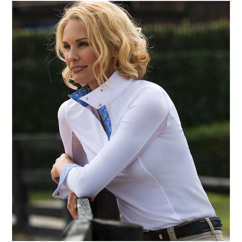 Tredstep Women's Solo Milan Long Sleeve Competition Shirt - Parisian Blue 2 Tredstep Women's Solo Milan Long Sleeve Competition Shirt - Parisian Blue - Image 2