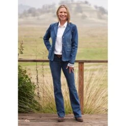EQL Women's In Motion Denim Blazer - Midnight Wash -Kensington Shop 711296 800 800
