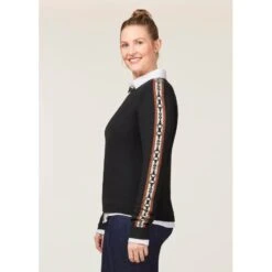 EQL Women's Snaffle Stripe Sweater - Black/Caramel -Kensington Shop 711396 800 800