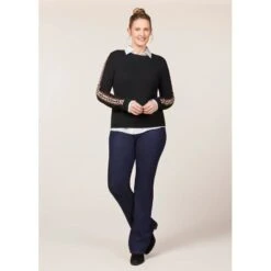 EQL Women's Snaffle Stripe Sweater - Black/Caramel -Kensington Shop 711397 800 800