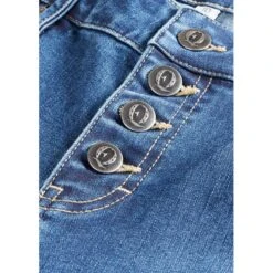 EQL Women's In Motion Button Fly Straight Leg Jeans - Light Wash -Kensington Shop 711615 800 800