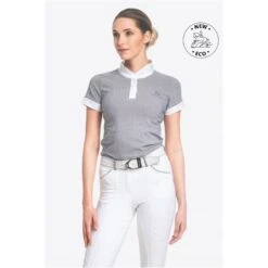 Cavalliera Women's Universe Short Sleeve Show Shirt - White/Black Microstripe 5 Cavalliera Women's Universe Short Sleeve Show Shirt - White/Black Microstripe -Kensington Shop 712589 800 800