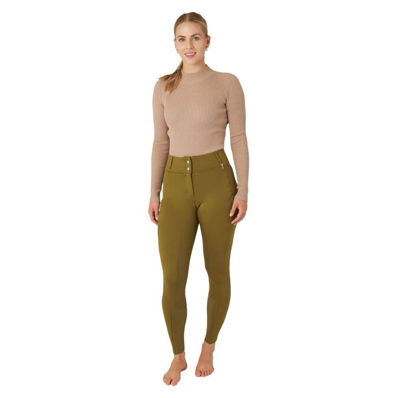 Horze Women's Mira Thermo Full Seat Breeches - Fir Green 2 Horze Women's Mira Thermo Full Seat Breeches - Fir Green - Image 2