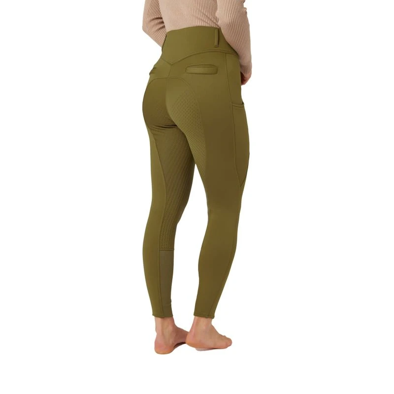 Horze Women's Mira Thermo Full Seat Breeches - Fir Green 3 Horze Women's Mira Thermo Full Seat Breeches - Fir Green - Image 3